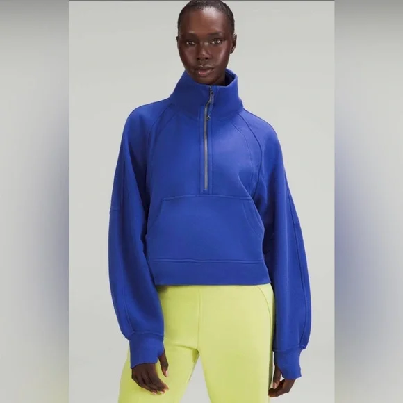 Cobalt Blue Half-Zip Pullover Sweatshirt - Picture 1 of 6